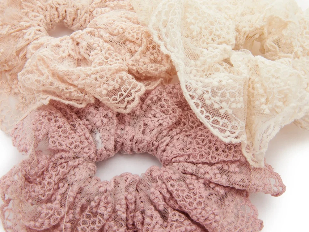 Lace Scrunchies Set - 3 Pack