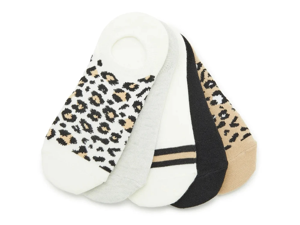 Leopard No Show Liners - 5 Pack
