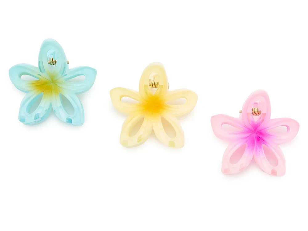 Mini Hibiscus Flower Hair Clip - 3 Pack
