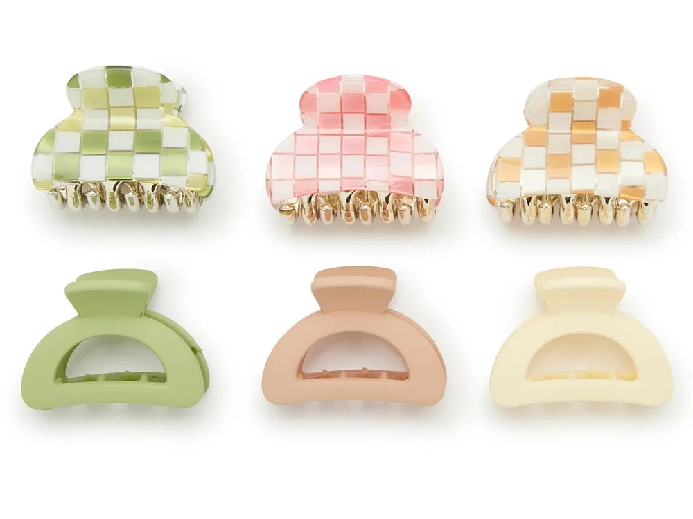 Mini Claw Summer Hair Clip Set - 6 Pack