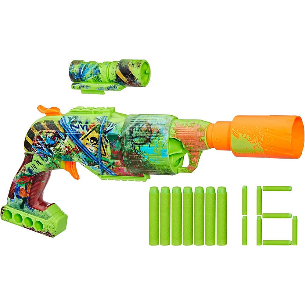 Blaster Nerf Zombie Corrupter - 22 Fléchettes Avec Chargeur Amovible - Theme Apocalypse