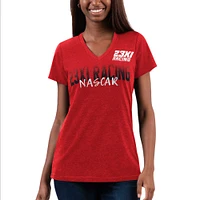 Women's G-III 4Her by Carl Banks Red 23XI Racing Snap V-Neck T-Shirt