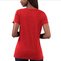 Women's G-III 4Her by Carl Banks Red 23XI Racing Snap V-Neck T-Shirt