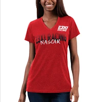 Women's G-III 4Her by Carl Banks Red 23XI Racing Snap V-Neck T-Shirt