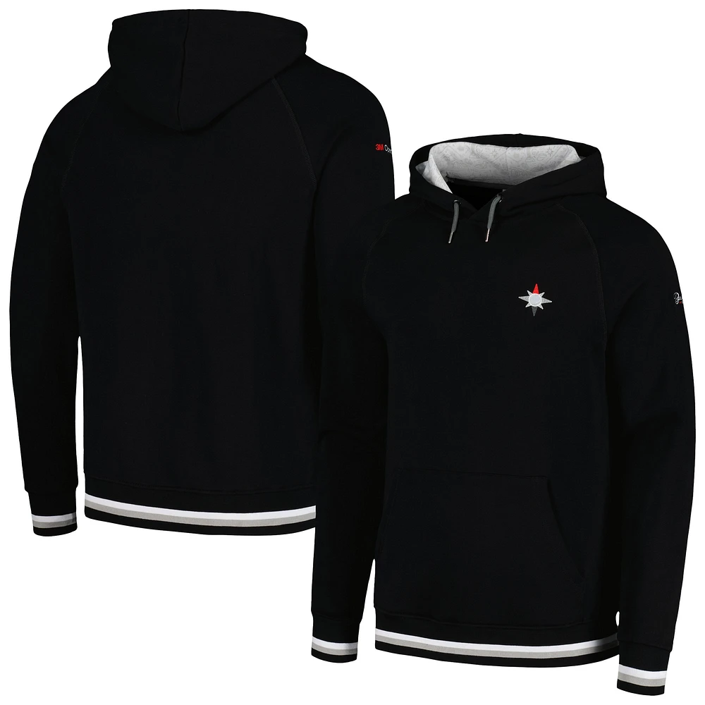 Sweat à capuche raglan ouvert 3M pour tabouret de bar homme Golf noir