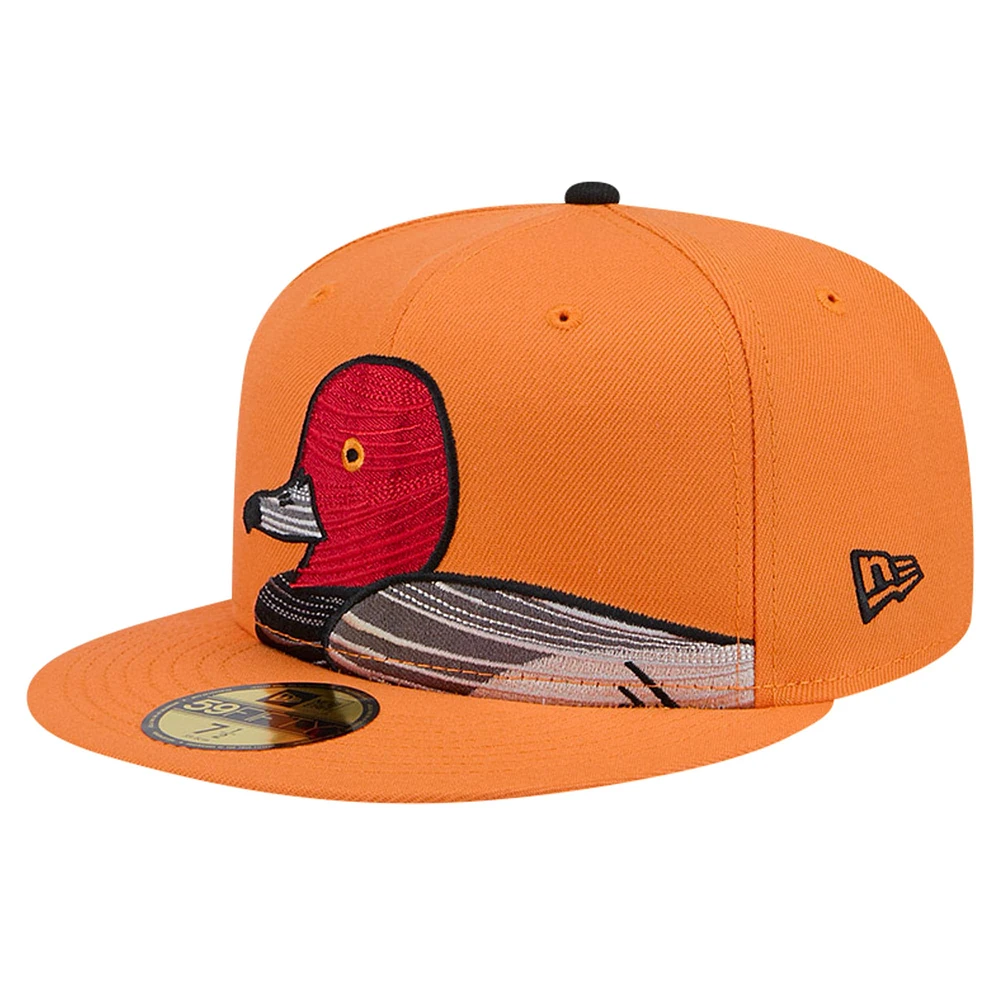 Casquette ajustée 59FIFTY orange Aberdeen IronBirds Theme Night Decoys New Era pour hommes