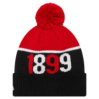 Men's New Era Black AC Milan Sport Cuffed Knit Hat with Pom
