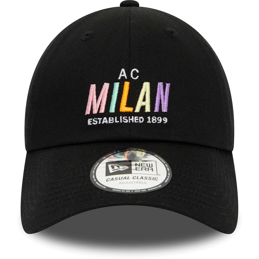 Men's New Era Black AC Milan Wordmark 9TWENTY Adjustable Hat