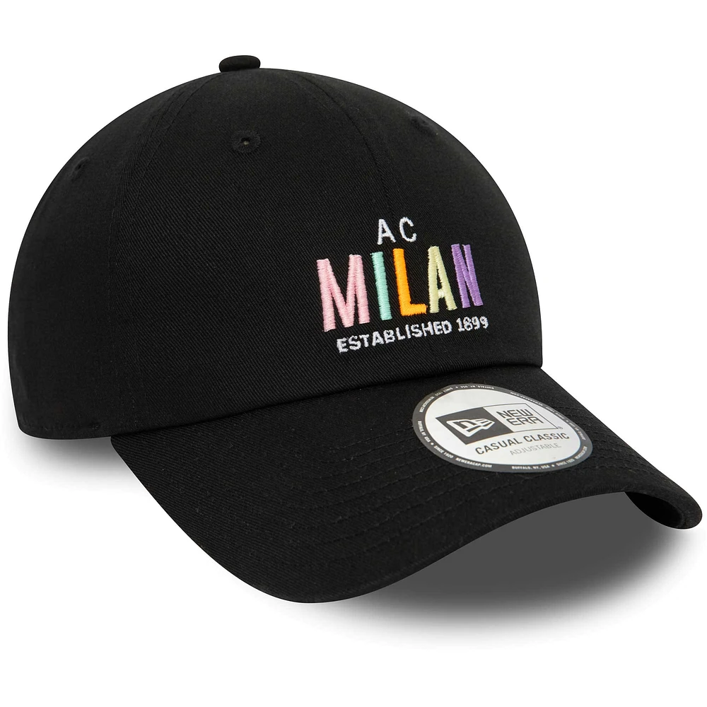 Men's New Era Black AC Milan Wordmark 9TWENTY Adjustable Hat