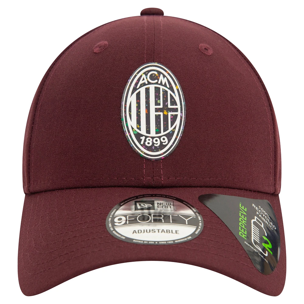 Men's New Era Dark Purple AC Milan Repreve 9FORTY Adjustable Hat