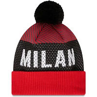 Men's New Era Red AC Milan Engineered Sport Cuffed Knit Hat with Pom
