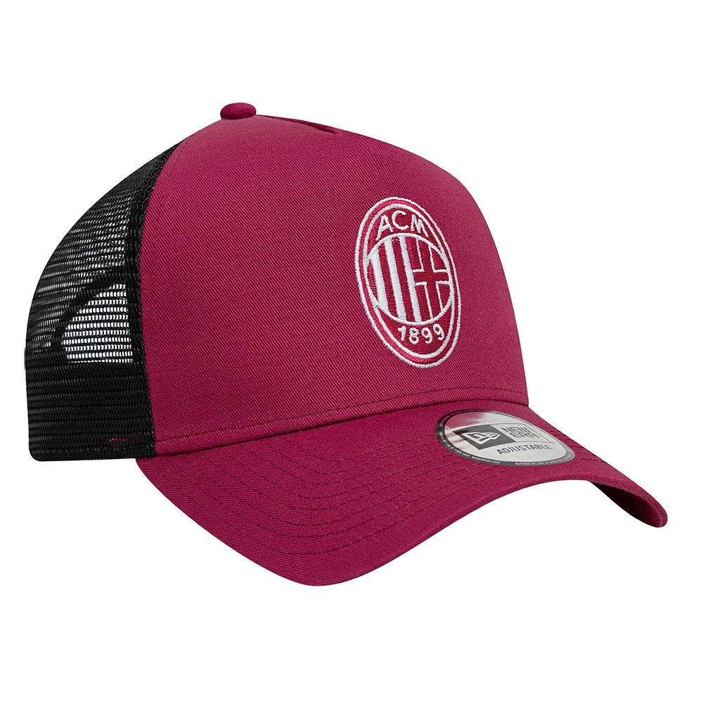 Men's New Era Red AC Milan Trucker Adjustable Hat