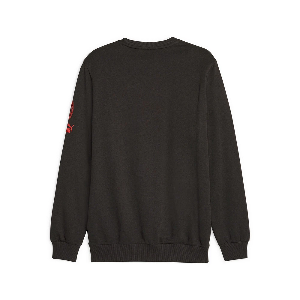 Men's Puma  Black AC Milan FtblCore Graphic Pullover Sweatshirt