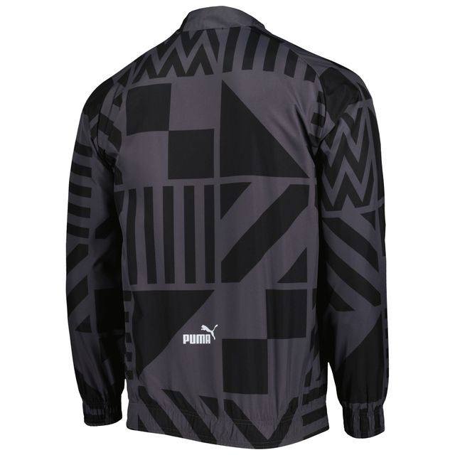 Puma Veste d'entraînement d'avant-match raglan entièrement zippée pour homme de l'AC Milan, noire