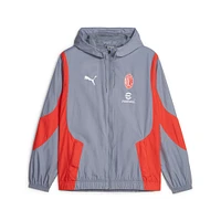Veste à capuche et fermeture éclair complète Anthem avant-match AC Milan 2023/24 pour homme Puma Gris