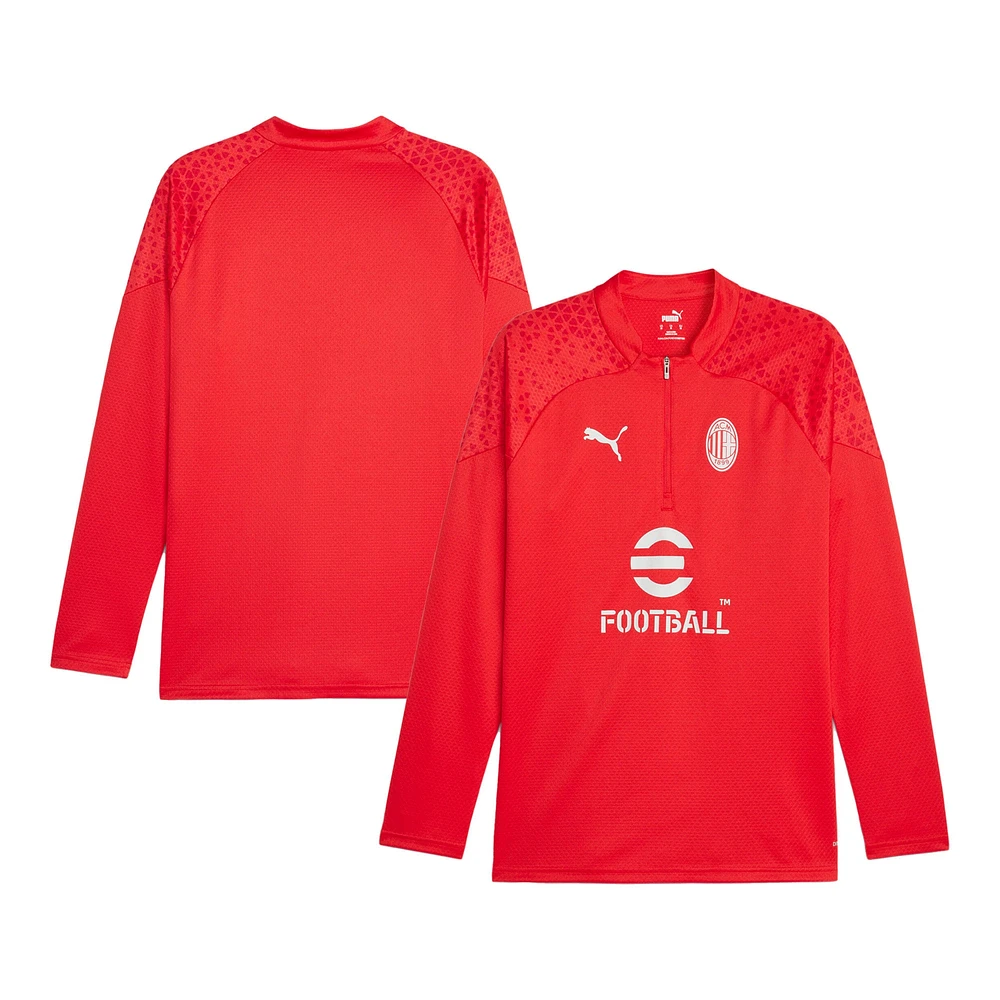 Men's Puma  Red AC Milan 2023/24 Quarter-Zip Training Top