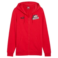 Sweat à capuche entièrement zippé Puma rouge AC Milan ftblCulture pour hommes