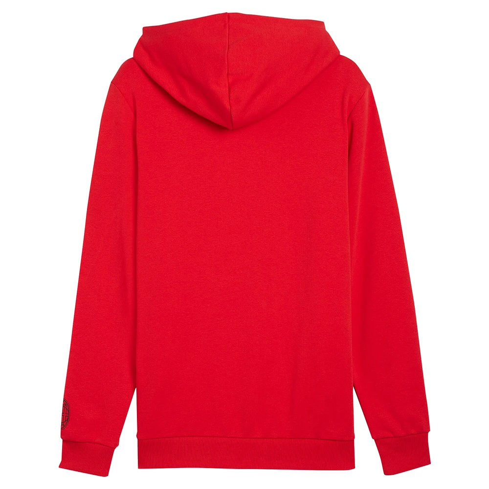 Sweat à capuche entièrement zippé Puma rouge AC Milan ftblCulture pour hommes