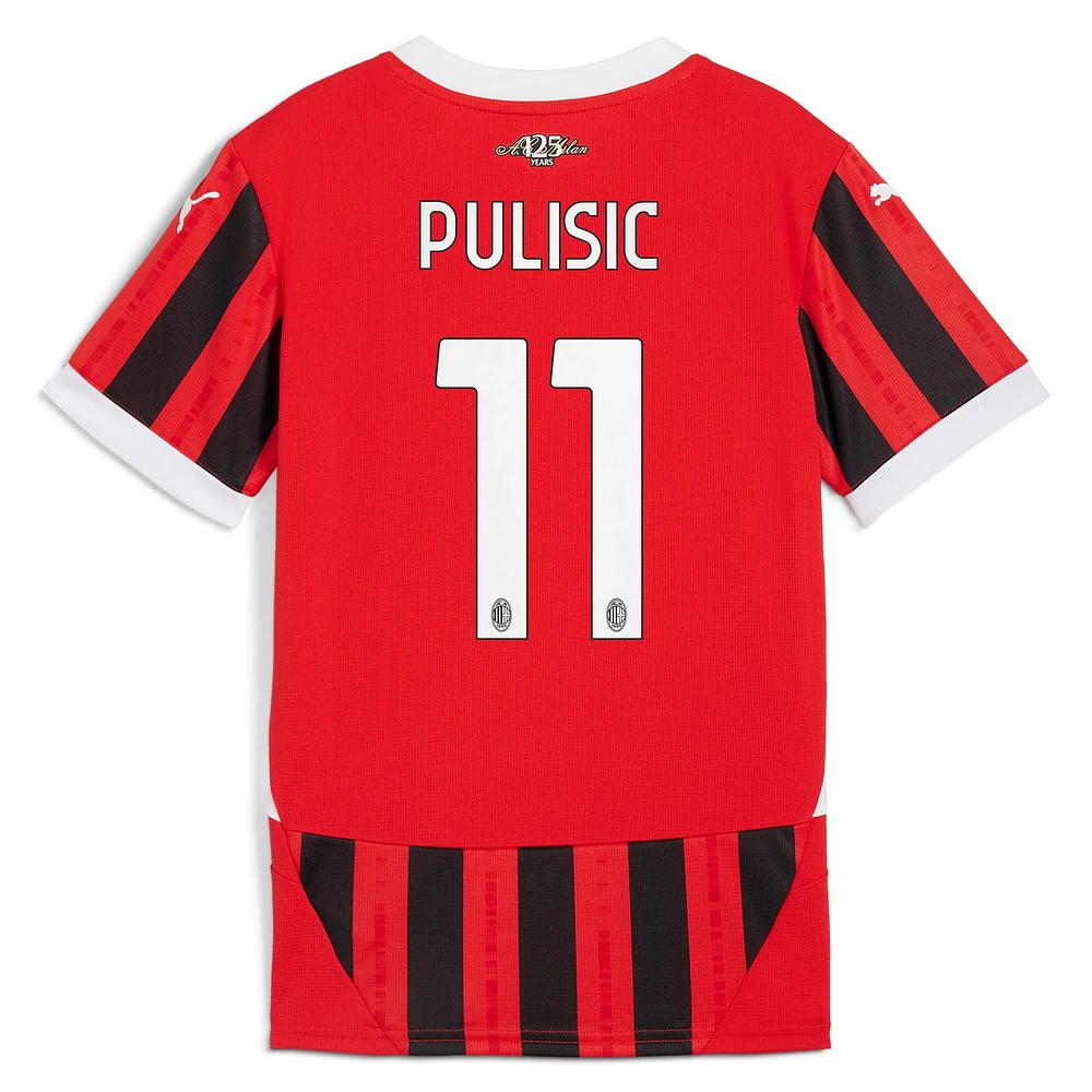 Youth Puma Christian Pulisic Red AC Milan 2024/25 Home Replica Player Jersey