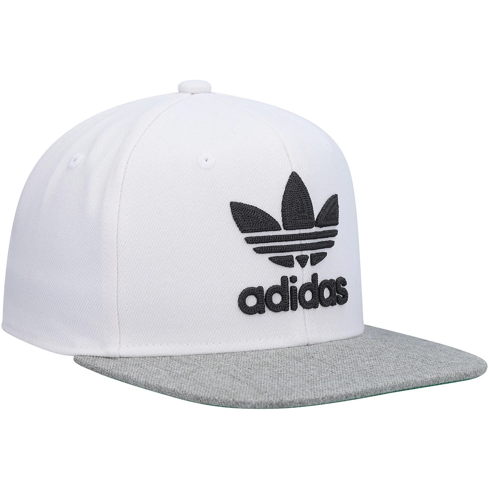 Men's adidas Originals White Trefoil Chain Snapback Hat