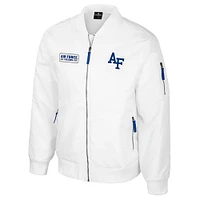 Men's Colosseum Air Force Falcons White Rabbit Full-Zip Bomber Jacket