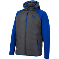 Men's Colosseum Charcoal/Royal Air Force Falcons Good On You Raglan Full-Zip Jacket