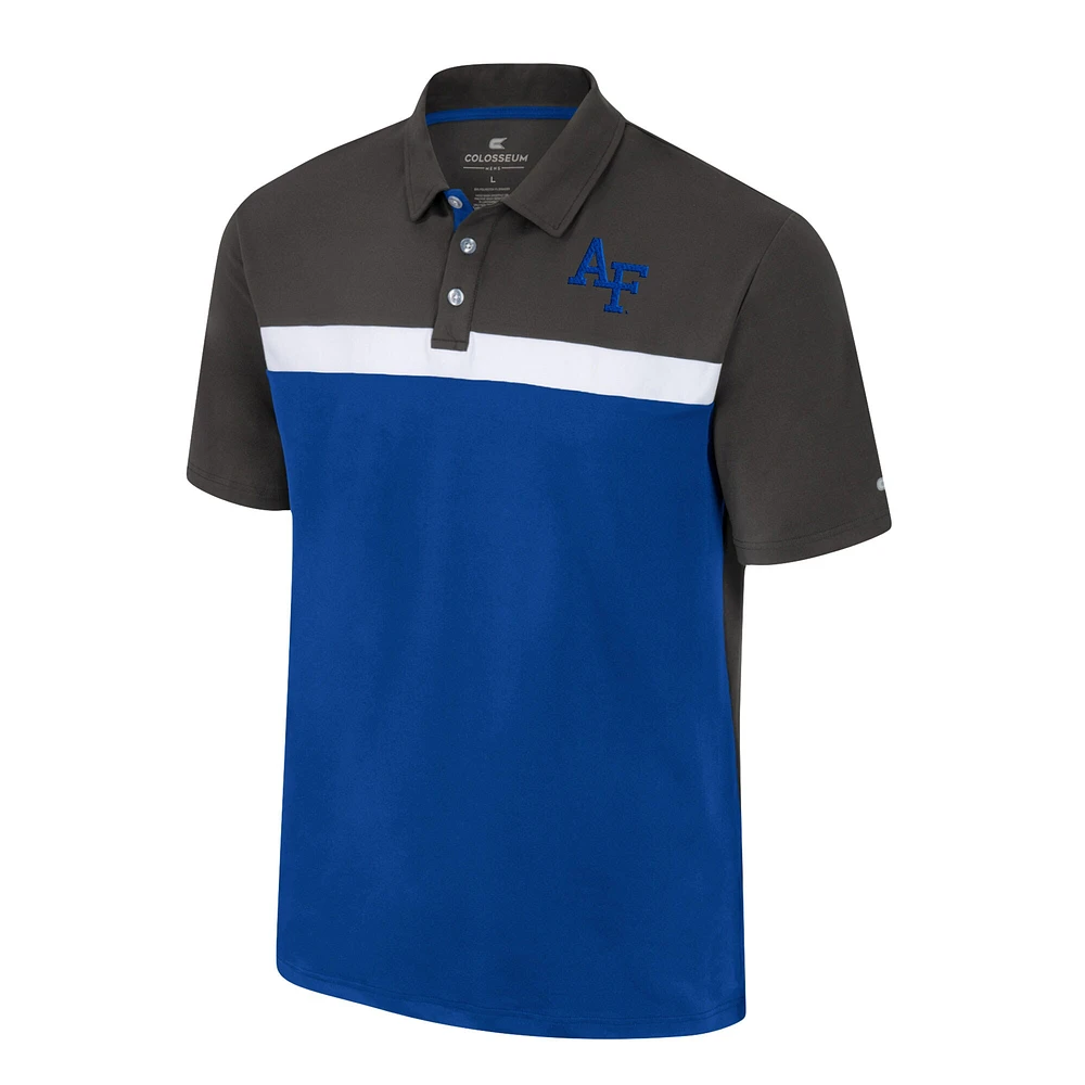 Men's Colosseum Charcoal Air Force Falcons Two Yutes Polo