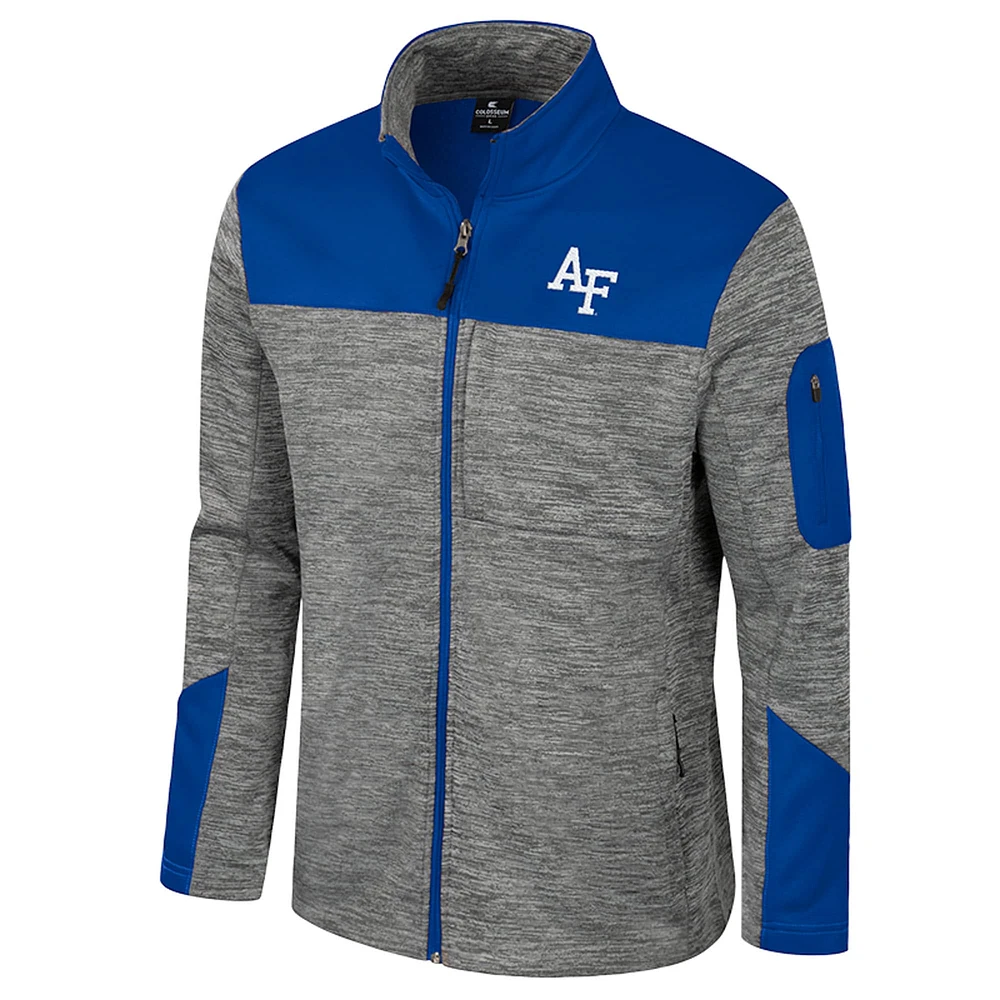 Men's Colosseum  Gray/Royal Air Force Falcons Guard Full-Zip Jacket