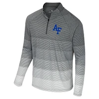 Men's Colosseum  Gray Air Force Falcons AI Striped Mesh Quarter-Zip Raglan Windshirt