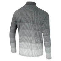 Men's Colosseum  Gray Air Force Falcons AI Striped Mesh Quarter-Zip Raglan Windshirt