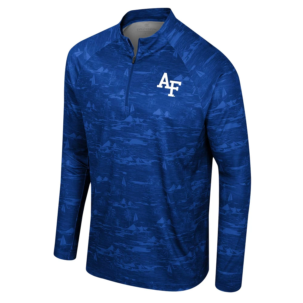 Men's Colosseum Royal Air Force Falcons Carson Raglan Quarter-Zip Jacket