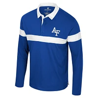 Men's Colosseum  Royal Air Force Falcons Too Cool For School Long Sleeve Polo