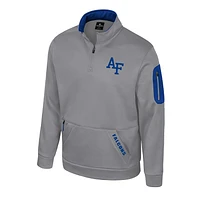 Men's Colosseum Silver Air Force Falcons Mainframe Quarter-Zip Fleece Jacket