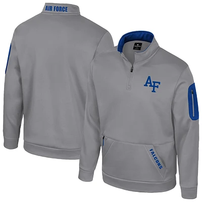 Men's Colosseum Silver Air Force Falcons Mainframe Quarter-Zip Fleece Jacket