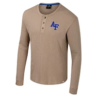 Men's Colosseum  Tan Air Force Falcons Great Outdoors Henley Long Sleeve Shirt