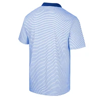 Men's Colosseum White/Royal Air Force Falcons Print Stripe Polo
