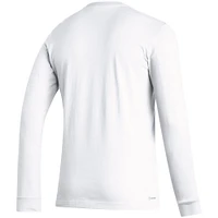 Men's adidas White Ajax Team Crest Long Sleeve T-Shirt