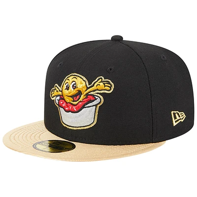 Casquette ajustée 59FIFTY Akron RubberDucks pour hommes New Era noire soirées à thème Choucroute Balls
