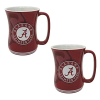 Lot de deux tasses sculptées pour barista Alabama Crimson Tide de 16 oz