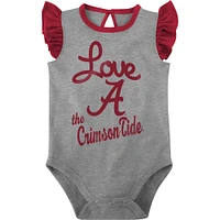 Girls Newborn & Infant Crimson/Gray Alabama Crimson Tide Spread the Love 2-Pack Bodysuit Set