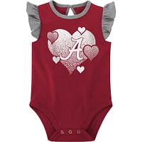 Girls Newborn & Infant Crimson/Gray Alabama Crimson Tide Spread the Love 2-Pack Bodysuit Set