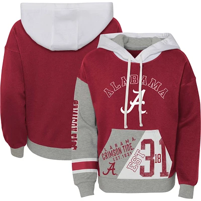 Crimson Alabama Tide True Fan Soft Fleece Pull à capuche pour filles jeunes