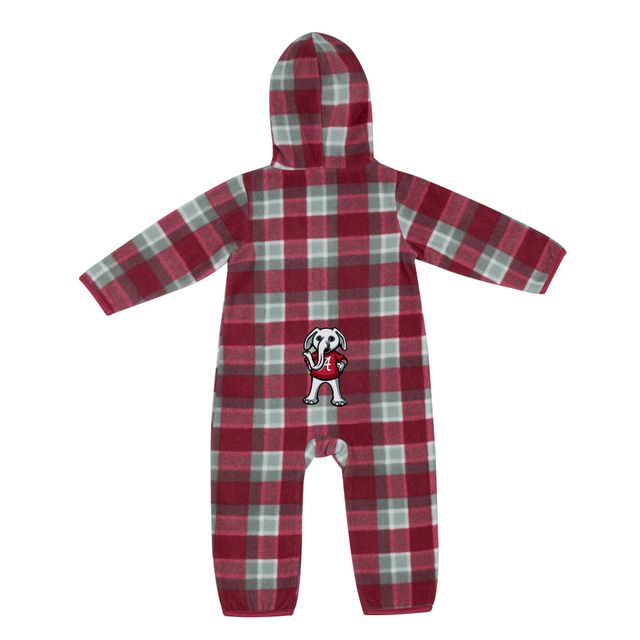 Infant Colosseum Crimson/Grey Alabama Crimson Tide Farays Plaid Full-Zip Hoodie Jumper