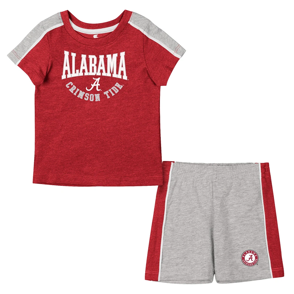 Ensemble t-shirt et short Norman Colosseum Crimson/Heather Grey Alabama Crimson Tide pour bébé