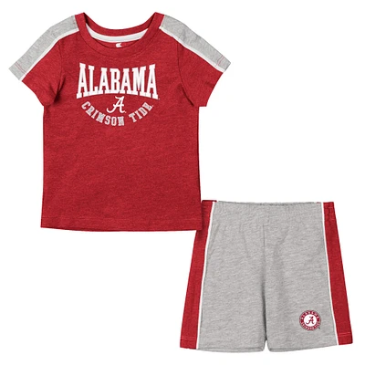 Ensemble t-shirt et short Norman Colosseum Crimson/Heather Grey Alabama Crimson Tide pour bébé