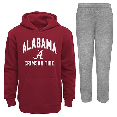 Ensemble sweat à capuche et pantalon en polaire Alabama Crimson Tide Play-By-Play pour bébé, cramoisi/gris