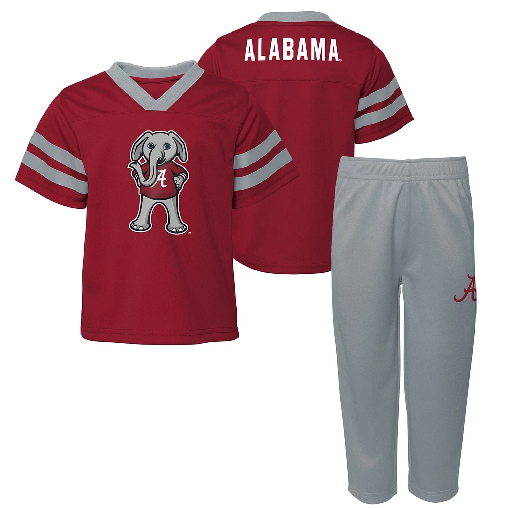 Infant Crimson Alabama Tide Two-Piece Red Zone Jersey & Pants Set