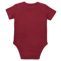Infant Mitchell & Ness Crimson/Heather Gray Alabama Crimson Tide 3-Pack Bodysuit, Bib and Bootie Set
