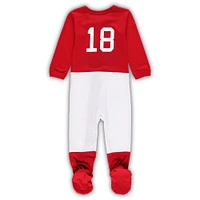 Infant Wes & Willy Crimson Alabama Tide Football Uniform Full-Zip Footed Jumper