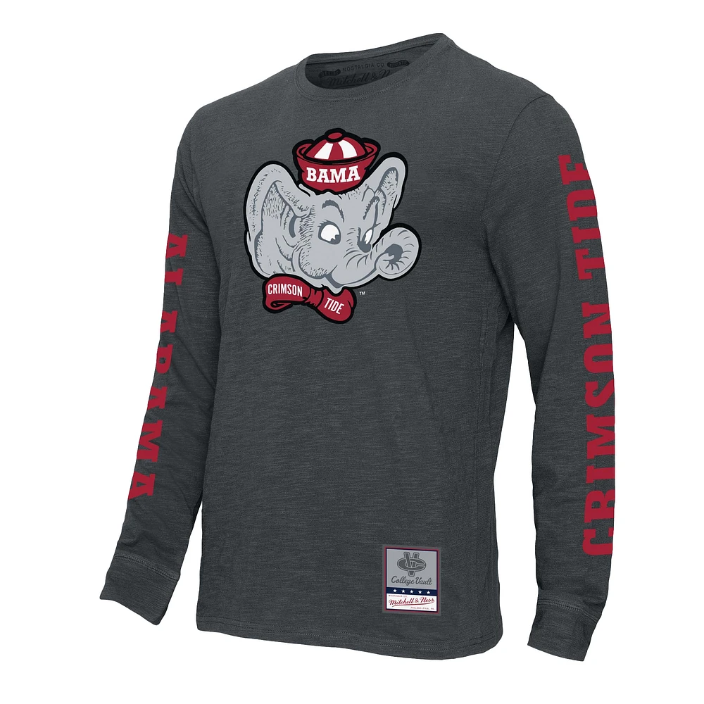 Men's Mitchell & Ness  Charcoal Alabama Crimson Tide Team Pride Long Sleeve T-Shirt
